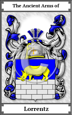Lorrentz Family Crest Download (JPG)  Book Plated - 150 DPI
