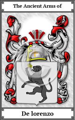 De lorenzo Family Crest Download (JPG)  Book Plated - 150 DPI