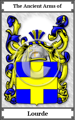 Lourde Family Crest Download (JPG)  Book Plated - 150 DPI