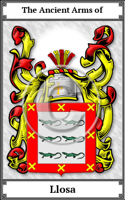 Llosa Family Crest Download (JPG)  Book Plated - 150 DPI