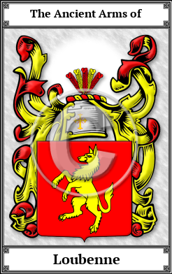 Loubenne Family Crest Download (JPG) Book Plated - 600 DPI