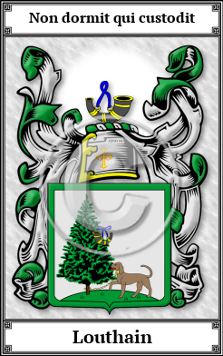 Louthain Family Crest Download (JPG)  Book Plated - 150 DPI