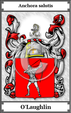 O'Laughlin Family Crest Download (JPG)  Book Plated - 150 DPI