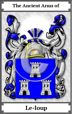 Le-loup Family Crest Download (JPG)  Book Plated - 150 DPI