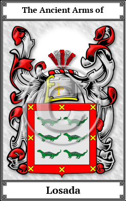 Losada Family Crest Download (JPG) Book Plated - 600 DPI