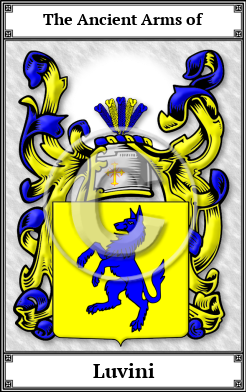 Luvini Family Crest Download (JPG)  Book Plated - 150 DPI