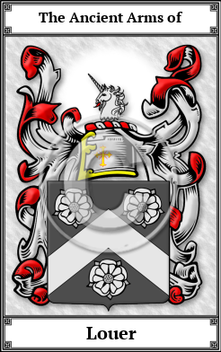 Louer Family Crest Download (JPG)  Book Plated - 150 DPI