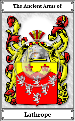Lathrope Family Crest Download (JPG)  Book Plated - 150 DPI