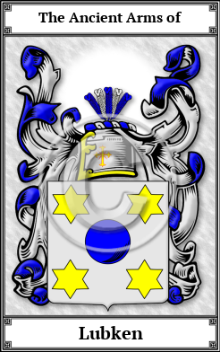 Lubken Family Crest Download (JPG)  Book Plated - 150 DPI