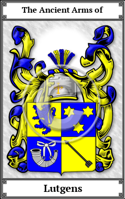 Lutgens Family Crest Download (JPG) Book Plated - 600 DPI