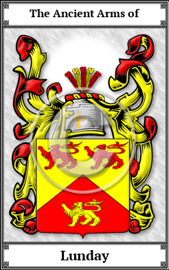 Lunday Family Crest Download (JPG)  Book Plated - 150 DPI