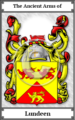 Lundeen Family Crest Download (JPG)  Book Plated - 150 DPI