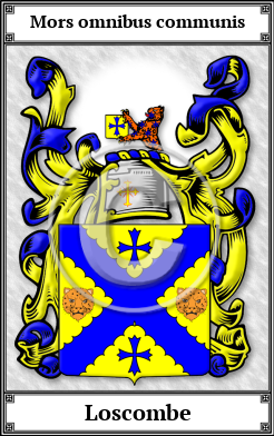 Loscombe Family Crest Download (JPG) Book Plated - 600 DPI