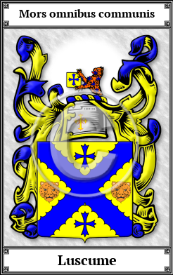 Luscume Family Crest Download (JPG)  Book Plated - 150 DPI
