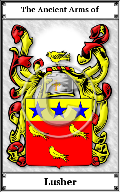 Lusher Family Crest Download (JPG)  Book Plated - 150 DPI