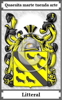 Litteral Family Crest Download (JPG)  Book Plated - 150 DPI