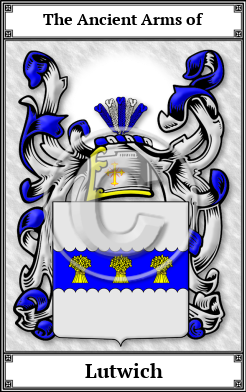 Lutwich Family Crest Download (JPG) Book Plated - 600 DPI