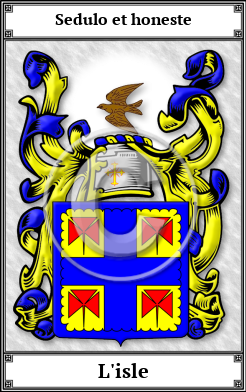 L'isle Family Crest Download (JPG)  Book Plated - 150 DPI