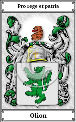 Olion Family Crest Download (JPG)  Book Plated - 150 DPI