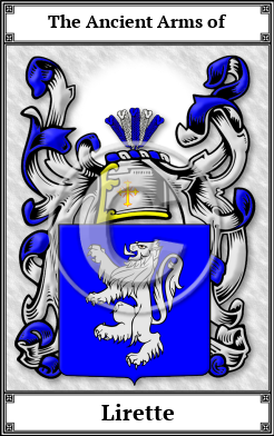 Lirette Family Crest Download (JPG)  Book Plated - 150 DPI