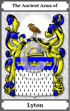 Lyton Family Crest Download (JPG) Book Plated - 600 DPI