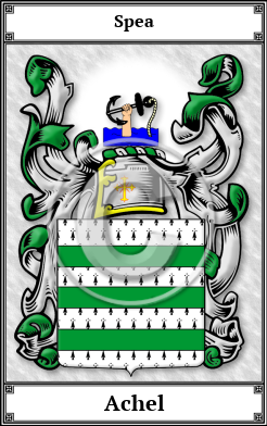 Achel Family Crest Download (JPG)  Book Plated - 150 DPI