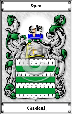 Gaskal Family Crest Download (JPG)  Book Plated - 150 DPI