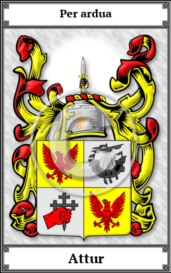 Attur Family Crest Download (JPG)  Book Plated - 150 DPI