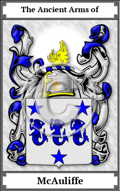 McAuliffe Family Crest Download (JPG)  Book Plated - 150 DPI