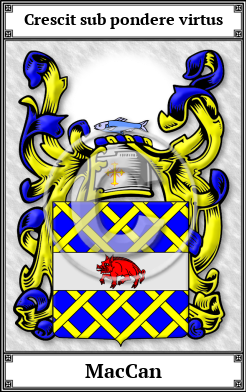 MacCan Family Crest Download (JPG)  Book Plated - 150 DPI