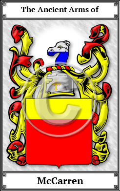 McCarren Family Crest Download (JPG)  Book Plated - 150 DPI