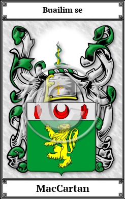 MacCartan Family Crest Download (JPG)  Book Plated - 150 DPI