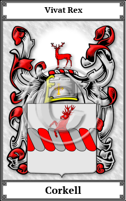 Corkell Family Crest Download (JPG)  Book Plated - 150 DPI
