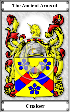 Cusker Family Crest Download (JPG)  Book Plated - 150 DPI