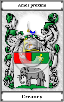 Creaney Family Crest Download (JPG)  Book Plated - 150 DPI