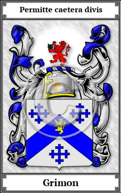 Grimon Family Crest Download (JPG)  Book Plated - 150 DPI