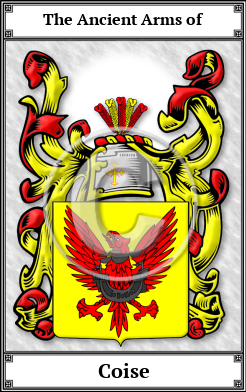 Coise Family Crest Download (JPG)  Book Plated - 150 DPI