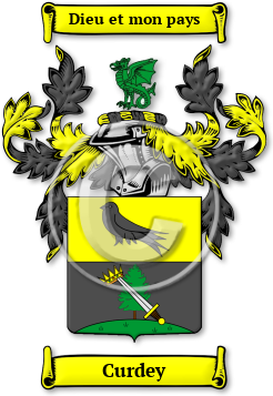 Curdey Family Crest Download (jpg) Legacy Series - 150 DPI