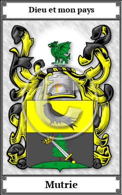 Mutrie Family Crest Download (JPG) Book Plated - 600 DPI