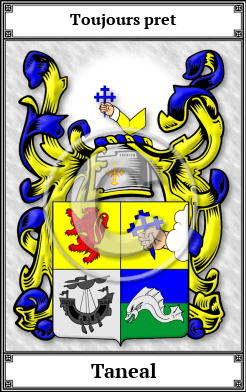 Taneal Family Crest Download (JPG) Book Plated - 600 DPI