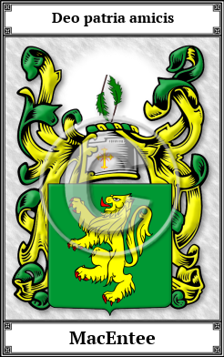 MacEntee Family Crest Download (JPG)  Book Plated - 150 DPI