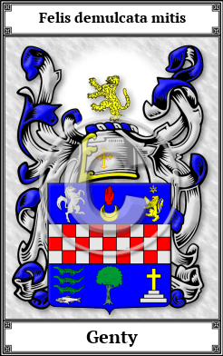 Genty Family Crest Download (JPG)  Book Plated - 150 DPI