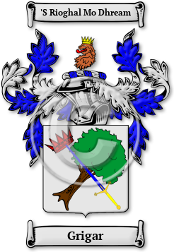 Grigar Family Crest Download (jpg) Legacy Series - 150 DPI