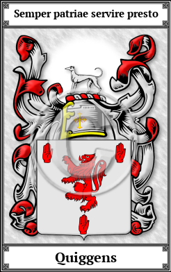 Quiggens Family Crest Download (JPG)  Book Plated - 150 DPI