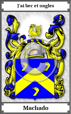Machado Family Crest Download (JPG)  Book Plated - 150 DPI