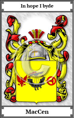 MacCen Family Crest Download (JPG)  Book Plated - 150 DPI