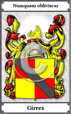 Girres Family Crest Download (JPG)  Book Plated - 150 DPI
