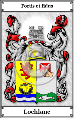 Lochlane Family Crest Download (JPG)  Book Plated - 150 DPI