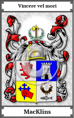 MacKlins Family Crest Download (JPG) Book Plated - 300 DPI
