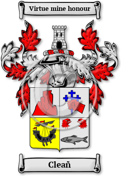 Cleañ Family Crest Download (jpg) Legacy Series - 150 DPI